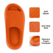 Fitvalen Comfort Towel Cushioned Thick Sole House Slippers for Women Orange