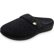 Fitvalen Women's Slipper with Soft Memory Foam Adjustable House Slippers Black