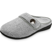 Fitvalen Women's Slipper with Soft Memory Foam Adjustable House Slippers Grey