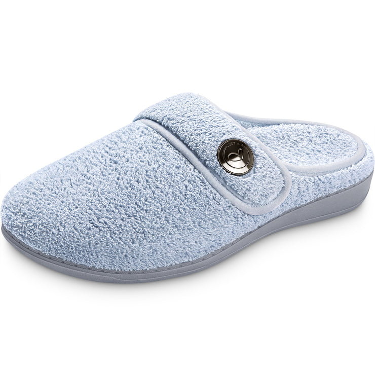 Fitvalen Women's Slipper with Soft Memory Foam Adjustable House Slippers Blue
