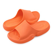 Fitvalen Open Toe Pillow Slipper Cloud Cushion Slides Orange Overall View
