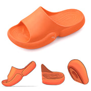 Fitvalen Open Toe Pillow Slipper Cloud Cushion Slides Orange Softness and Comfort