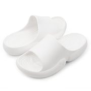 Fitvalen Open Toe Pillow Slipper Cloud Cushion Slides White Overall View