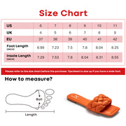 Fitvalen Square Flat Sandals Orange Size Chart